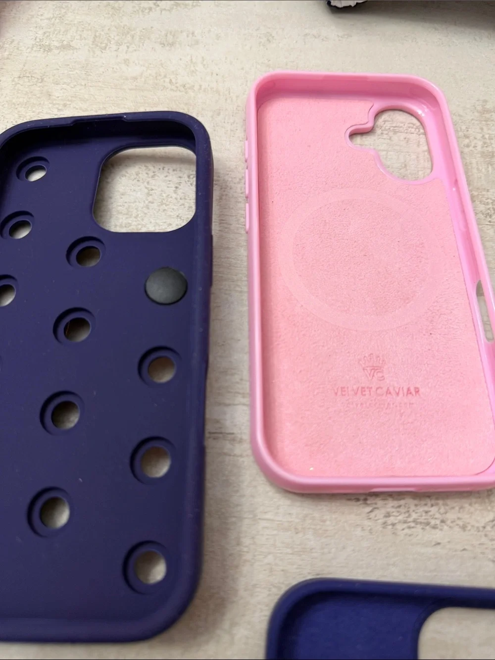 Purple and Pink Decorative Phone Case Set - Unbranded. Style unknown